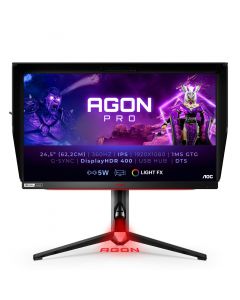 Aoc AG254FZ2 monitor gamer  25 / panel ips 240 - 260 hz t.d.r. 1 ms amd free sync color negro y rojo hdmi vga displayport aspecto 16:9 resolucion 1920 x 1080 brillo 400 cd/m2