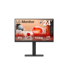 Lg 24BA650-B.AWM monitor full hd ips de 24 puLgadas con usb tipo-c - altavoces, 100 hz, soporte ajustable y multipuertos