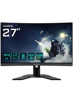 Gigabyte G27QC-A g27qc a ek 27 monitor de juego curvo qhd - 2560 x 1440 (qhd), 1500r, 165hz, 1ms, 250 cdm2, hdr ready, hdmi 2.0, displayport 1.2