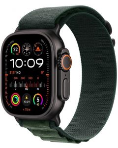 Apple MX4R3LZ/A watch ultra 2 smart - 49mm case height 44mm width negro color verde oscuro band cristal body material titanio lan inalámbrica lte, umts sensor del oxímetro de pulso