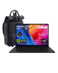 Asus 90NB1421-M009W0 laptop studiobook proart p16 h7606 amd ryzen ai r9 hx370, 64gb, 2 tb ssd, 16 pulgadas touch oled, win 11 home, negro, lector de huella, sd card reader, nv rtx 4070 8gb, grado militar, 1 año gar