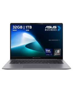 Asus P5405CSA-U732G1T-P1 90nx0861-m00hb0 laptop expertbook ia p5405csa, core ultra 7 258v, 32gb, 1tb ssd, 14 pulgadas wqxga, win 11 pro, misty grey, grado militar, 1 año de garantia