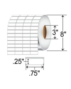 Zebra 10023152 consumables z-ultimate 4000t silver 75" x 25" 3" id 8" od 4 across 10000 lpr 1 rpc priced per case