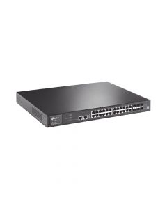 Tp-link T3700G-28TQ switch core jetstream administrable capa 3 24 puertos rj45 gigabit 4 sfp combo hasta ranuras sfp+ apilamiento de 8