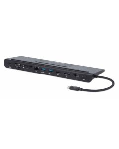 Manhattan 153478 docking usb-c a 11 puertos para 3 monitores con mst