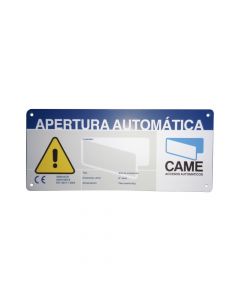Came 119-R224E letrero de aviso peligro para puertas automáticas