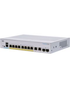 Cisco CBS250-8FP-E-2G-NA conmutador ethernet 250 cbs250-8fp-e-2g 8 puertos gestionable - 2 capa compatible modular ranuras sfp 120w rendimiento poe fibra óptica, par trenzado ports