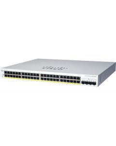Cisco CBS220-48T-4X-NA conmutador ethernet business 220 cbs220-48t-4x 48 puertos gestionable - 2 capa compatible modular 41.20w power consumption fibra óptica, par trenzado