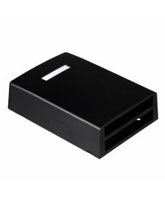 Panduit CBXF12BL-AY caja de montaje en superficie, con accesorio para resguardo fibra óptica, 12 módulos mini-com, color negro