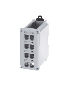 Panduit CDPP8RG-S panel de parcheo modular para cobre blindado instalación en riel din estándar 35mm 8 puertos mini-com color gris