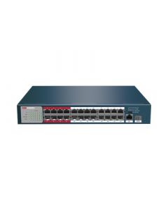 Hikvision DS-3E0326P-E/M(B) ds-3e0326p-e m(b) switch poe+  no administrable 24 puertos 10 100 mbps 1 puerto 1000 + sfp uplink poe hasta 250 metros 230 w