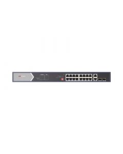 Hikvision DS-3E0520HP-E switch poe+  no administrable 12 puertos 10 100 mbps poe+(30 w) + 4 poe++(90 2 1000 sfp de uplink poe hasta 250 metros 225 w