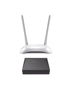 Tp-link KITONU-TLWR850N kit de onu gigabit xz000g3 con router inalámbrico wisp configuración fábrica personalizable, 2.4 ghz, 300 mbps, 4 puertos lan 10 100 1 puerto wan control ancho banda