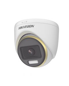 Hikvision DS-2CE72UF3T-E turret turbohd 4k  imagen a color 24 7 lente 2.8 mm luz blanca 40 mts exterior ip67 wdr 130 db