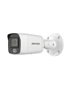Hikvision DS-2CD3047G2-LS(C) bala ip 4 megapixel  imagen a color 24 7 lente mm luz blanca 40 mts exterior ip67 wdr 120 db audio y alarma captura facial