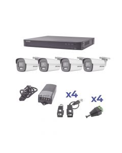Hikvision KH1080P4BC kit colorvu turbohd 1080p  dvr 4 canales cámaras bala (exterior) lente 2.8mm fuente de poder profesional transceptores video y accesorios corriente