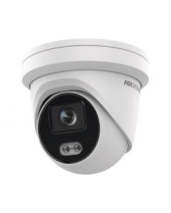 Hikvision DS-2CD3347G2-LS(U)(C) turret ip 4 megapixel  imagen a color 24 7 lente mm luz blanca 40 mts exterior ip67 micrófono integrado wdr 120 db audio y alarma