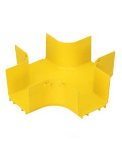 Panduit FRFWC4X4LYL accesorio de 4 vías horizontal, con ángulos a 90º, para canaletas fiberrunner 4x4, color amarillo