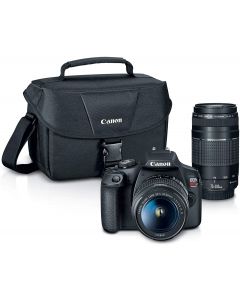 Canon 2727C152AA kit eos rebel t7 ef-s 18-55mm ef 75-300mm y maleta sd 16gb