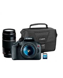 Canon 2727C171AA kit eos rebel t7 ef-s 18-55mm ef 75-300mm y maleta sd 16gb