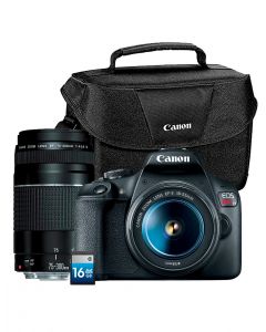 Canon 2727C185AA kit eos rebel t7 ef-s 18-55mm + ef 75-300mm maleta 200es+ tarjeta de memoria 16gb
