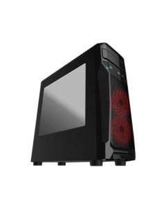 Evotec cgfs03rlfegw Eagle Warrior Fs-3 Torre Negro, Rojo Gabinete De Computadora
