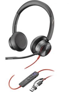 Hp 8X225AA poly auriculares estéreo usb-c blackwire 8225 con certificación de microsoft teams + adaptador usb-ca