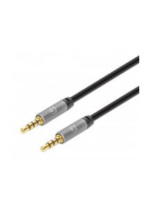 Manhattan 355995 cable de audio 2 m 3,5mm negro, plata