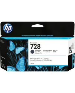 Hp 3WX25A tinta designjet 728 lf 130ml color negro mate