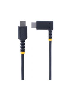 Startech R2CCR-1M-USB-CABLE cable 1m usb c acodado - en ángulo recto pd 60w 3a usb-c de carga rápida alta resistencia 2.0 tipo fibra aramida