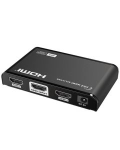 Saxxon LKV312HDR-V2.0 - splitter / divisor de video hdmi 4k 1 entrada y 2 salidas/ soporta resolución 4kx2k @30hz/ 1080p full hd/ distancia 10 metros en switch edid para autoajuste resolución/