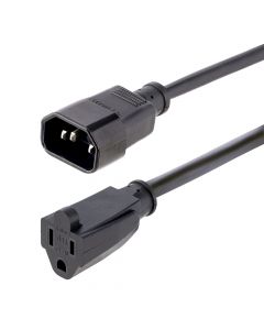 Startech 1415R-3F-POWER-CORD cable de 1m 3ft extension iec 60320 c14 a nema 5-15r