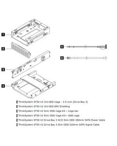Lenovo 4XF7A79662 kit de jaula para bahía unidad 3 thinksystem st50 v2 35"