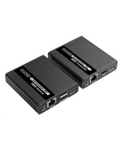 Saxxon LKV223KVM - kit extensor kvm de video hdmi y puerto usb/ resolución 1080p @ 60 hz/ hdr/ hasta 70 metros con cat6/6a/7/ cero latencia/ loop en transmisor/ salida audio/ función edid/