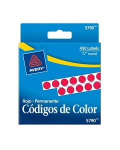 Avery td5730 Etiqueta Permanente Redonda Roja 1 4 In 450 Eti