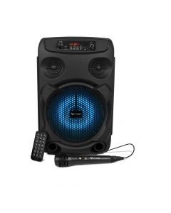 Vorago KSP-301 V2 bocina karaoke negro 8" bt 20w recargable 1 mic led