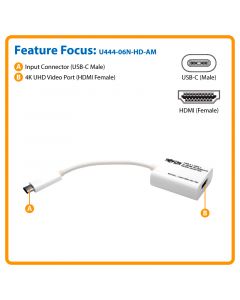Tripp Lite u444-06n-hd-am U44406nhdam Adaptador De Tarjeta Grafica Usb 3.1