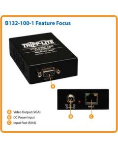Tripp Lite b132-100-1  Extensor Vga Cat5 6 Receptor Estilo Caja 1920 X 1440 305 M