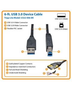 Tripp Lite u322-006-bk  Cable Para Dispositivo Usb 3.0 Superspeed Ab M Negro 1.83