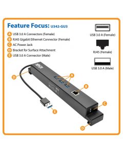 Microsoft u342-gu3 Tripp Lite  Estacion De Conexion Usb 3.0 Surface Pro