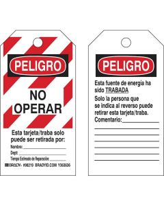Brady 98219-SLV b837 575x3 redblkwht 25pk spanish lo