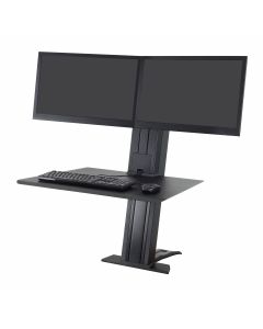 Ergotron 33-407-085 Soporte Dual De Escritorio Para Trabajar Pie O Sentado (negro)