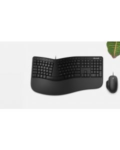 Microsoft rju-00003 Kit Teclado Y Mouse Ergonomico Klima Alambrico Usb 3 Favoritos Con