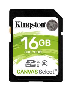 Kingston sds/16gb 99100wy Sds 16gb Sd Hc Canvas Select Cl10 Uhs-i  80mb S C Adapt
