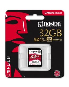 Kingston sdr/32gb Sdr 32gb Sd Xc Canvas React Cl10 U3 V30 A1 100mb S C A