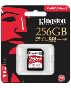 Kingston sdr/256gb Sdr 256gb Sd Xc Canvas React Cl10 U3 V30 A1 100mb S C A