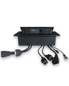 Brobotix 005514n Generico Caja Para Mesa Svga+hdmi+usb+3.5+rj45+2puertos De Corriente, Color Negro