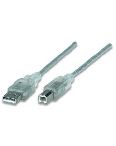 Manhattan 340465 Cable Usb Ab 4.5m Impresora Plata