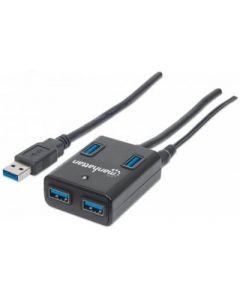 Manhattan 162302 Hub Usb 3.0 De 4 Puertos Con Fuente