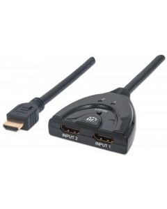 Manhattan 207416 Switch Hub Hdmi De 2 Puertos Con Boton